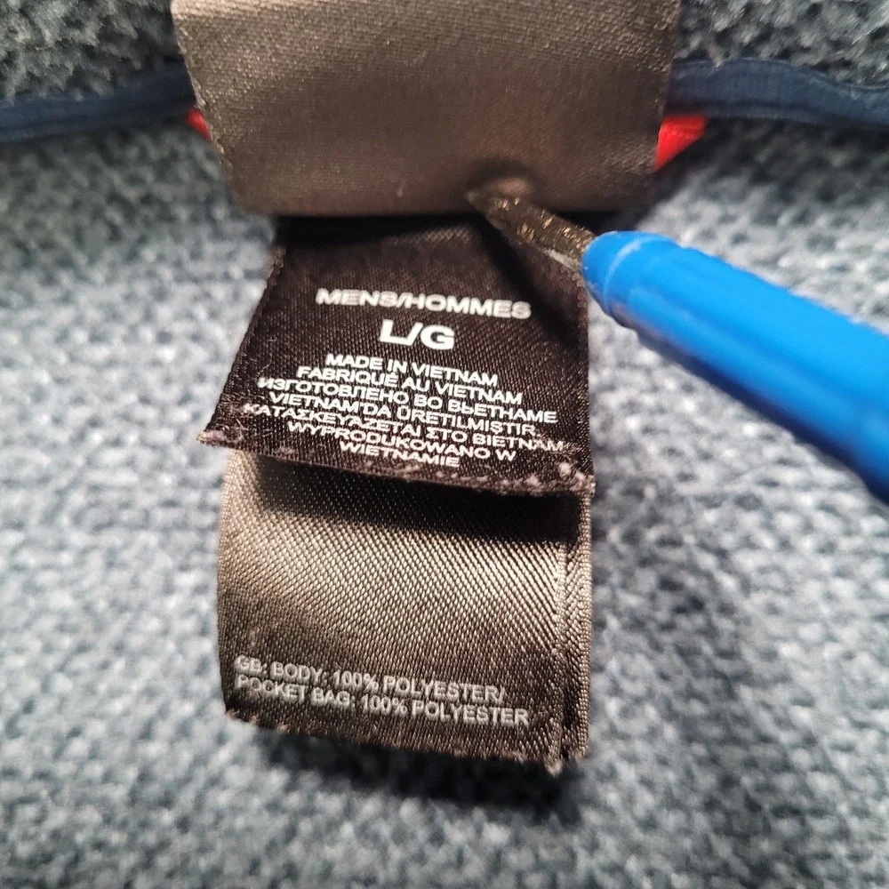 The North Face Mens Large Blue‎ Gordon Lyons Full Zip Fleece Jacket Sweater L